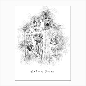 Gabriel Jesus Sketch Canvas Print