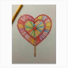 Heart With Pencil Canvas Print