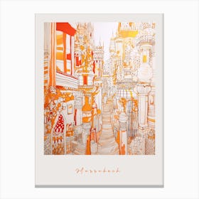 Marrakech Morocco 2 Orange Drawing Poster Canvas Print