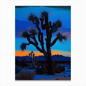 Joshua Tree At Dusk In Desert Nat Viga Style  (3) Canvas Print