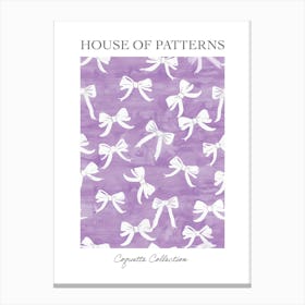 White And Lilac Bows 2 Pattern Poster Canvas Print