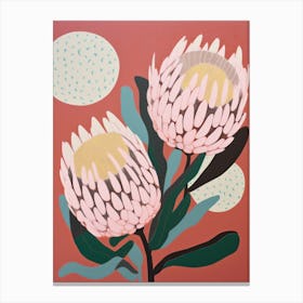 Proteas Flower Big Bold Illustration 3 Canvas Print