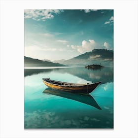 Boat On A Lake Canvas Print