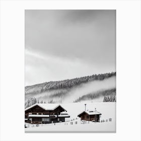 Sölden, Austria Black And White Skiing Poster Canvas Print