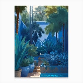 Blue tropical plants 1 Canvas Print