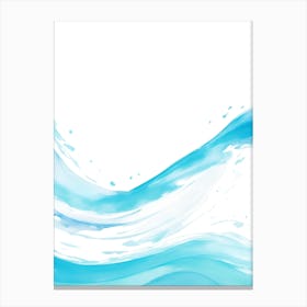 Blue Ocean Wave Watercolor Vertical Composition 43 Canvas Print