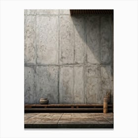 Aged Concrete Texture Brickwork Pattern Reminiscent Of Retro Designs Weather Beaten Appearance C Canvas Print