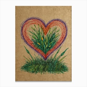 Heart Of Grass 1 Canvas Print