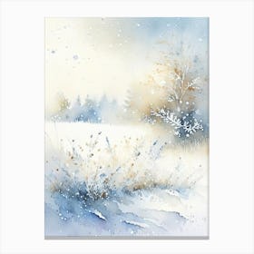Snowflakes On A Field, Snowflakes, Storybook Watercolours 2 Canvas Print