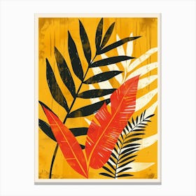 Botanical Tropical Leaves Groovy 20 Canvas Print