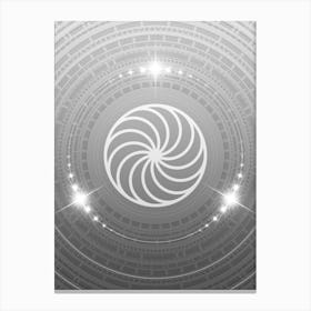 Geometric Glyph in White and Silver with Sparkle Array n.0145 Canvas Print