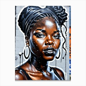 Graffiti Mural Of Beautiful Black Woman 319 Canvas Print