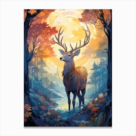 Deer In The Forest 5 Canvas Print