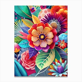 Colorful Flowers 18 Canvas Print