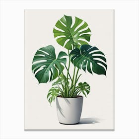 Monstera Obliqua Plant Living Room Art Print (2) Canvas Print