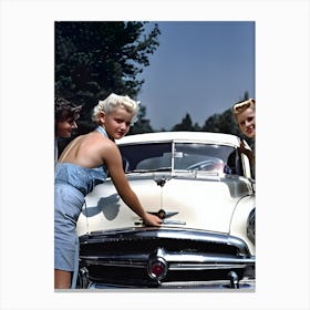 50's Era Community Car Wash Reimagined - Hall-O-Gram Creations 13 Canvas Print