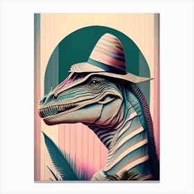 Dilophosaurus Pastel Dinosaur Canvas Print