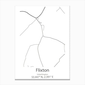 Flixton,United Kingdom Minimalist Map Canvas Print