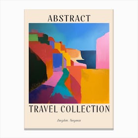 Abstract Travel Collection Poster Zanzibar Tanzania 3 Canvas Print