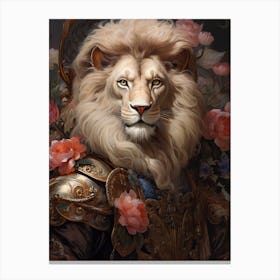 Lion Art Painting Baroque 2 Canvas Print