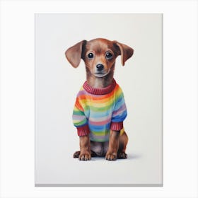 Baby Animal Wearing Sweater Puppy 5 Canvas Print