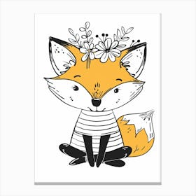 Cute Fox Nursery Art Canvas Print