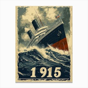 Aihrgdesign A Vintage Historical Poster Of The Rms Lusitania 4 Canvas Print