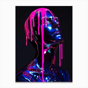 Neon Head Canvas Print