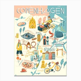 Copenhagen Map Canvas Print