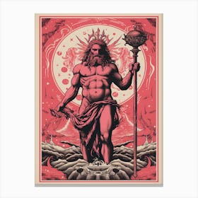  Poseidon Red & Light Pink 1 Canvas Print