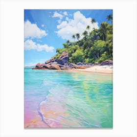 An Oil Painting Of Anse Lazio, Praslin Seychelles 1 Canvas Print