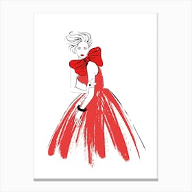 Red Lady Canvas Print