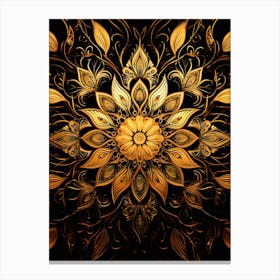 Golden Floral Background Canvas Print