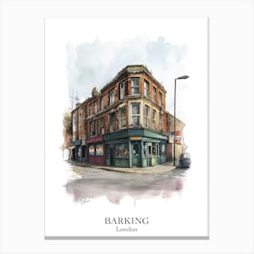 Barking London Borough   Street Watercolour 2 Poster Canvas Print