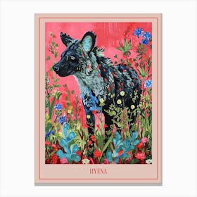 Floral Animal Painting Hyena 4 Poster Canvas Print