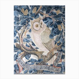 Owl Embroidery, George Jack Stitched By Annie Jack Canvas Print