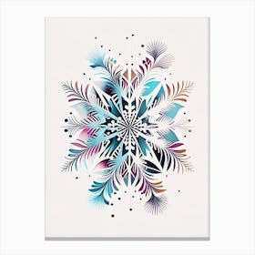 Intricate, Snowflakes, Minimal Line Drawing 4 Canvas Print