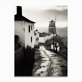 Ronda, Spain, Black And White Analogue Photography 3 Canvas Print