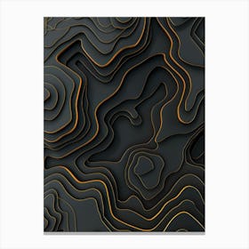 Black And Gold 3d Background Canvas Print