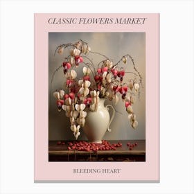 Classic Flowers Market Bleeding Heart Floral Poster 1 Canvas Print