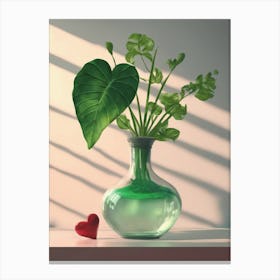 Green Plant In A Vase Canvas Print