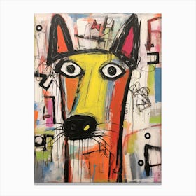 Urban Howls: Dog Art in the Spirit of Basquiat Canvas Print