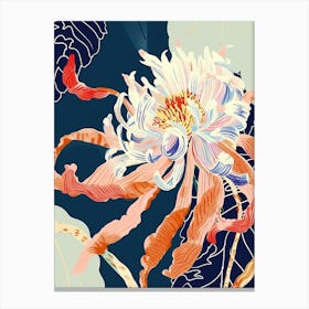 Colourful Flower Illustration Chrysanthemum 4 Canvas Print