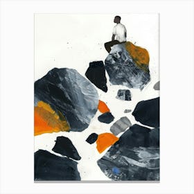 Man On Rocks Canvas Print