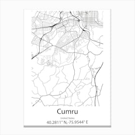 Cumru,United States Minimalist Map Canvas Print