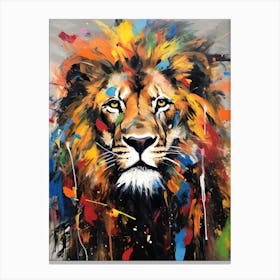 Lion Art Painting Abstract Impresionist Style 3 Canvas Print