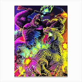 Godzilla Vs King Kong Canvas Print