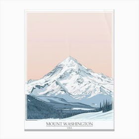 Mount Washington Usa Color Line Drawing 4 Poster Canvas Print
