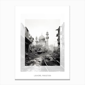 Poster Of Lahore, Pakistan, Black And White Old Photo 1 Canvas Print