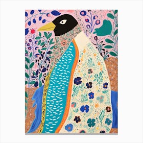 Maximalist Animal Painting Penguin 2 Canvas Print